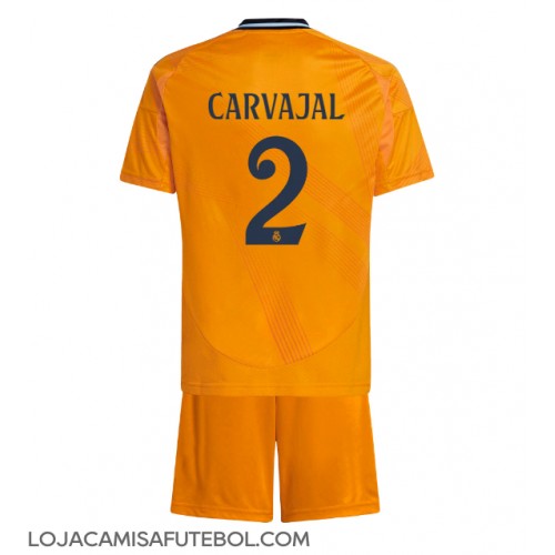 Camisa de Futebol Real Madrid Daniel Carvajal #2 Equipamento Secundário Infantil 2024-25 Manga Curta (+ Calças curtas)